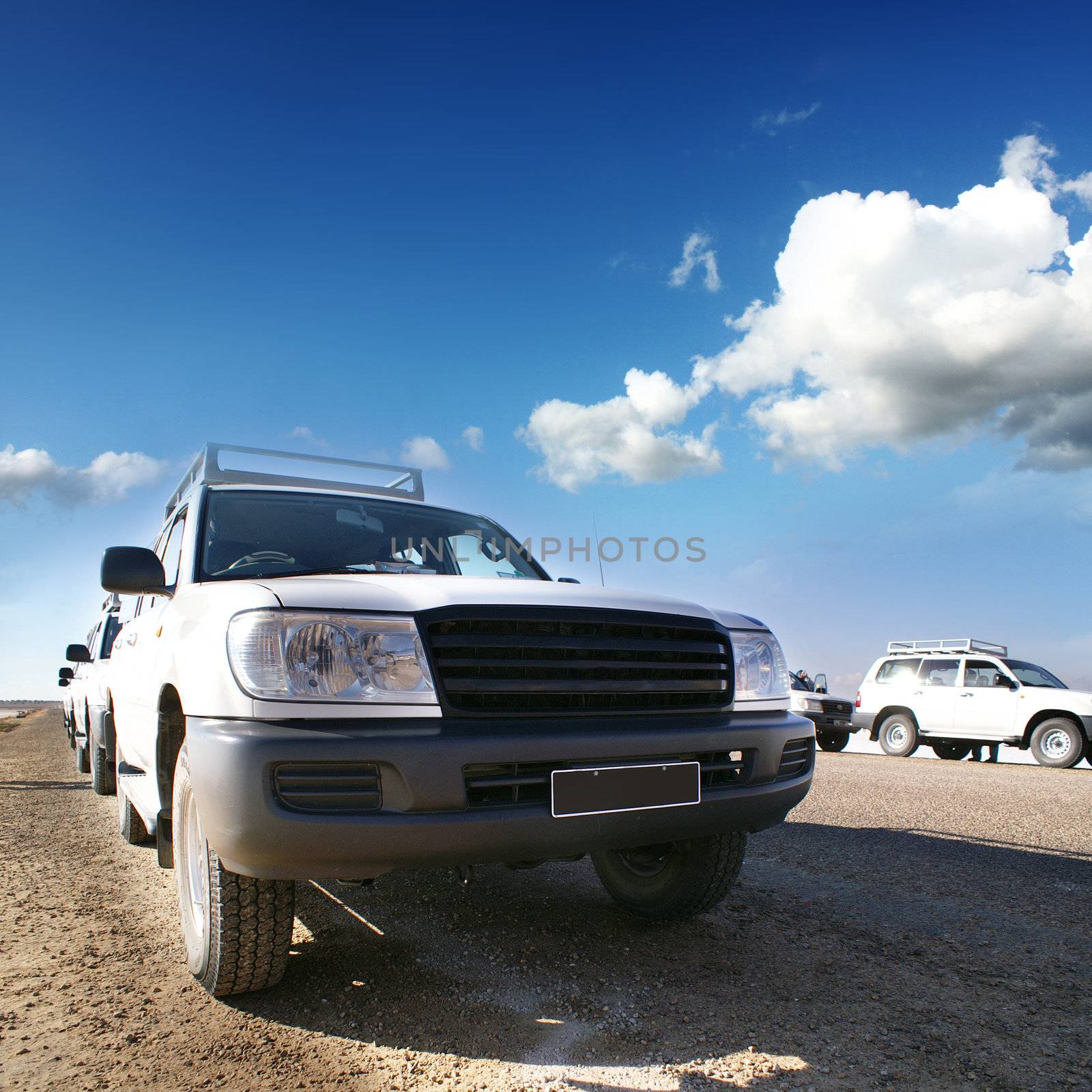 travel by jeep over by desert africa