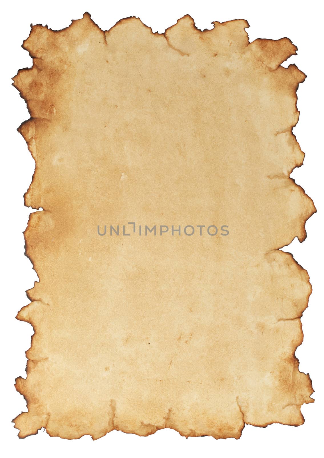 Old paper isolated on white background