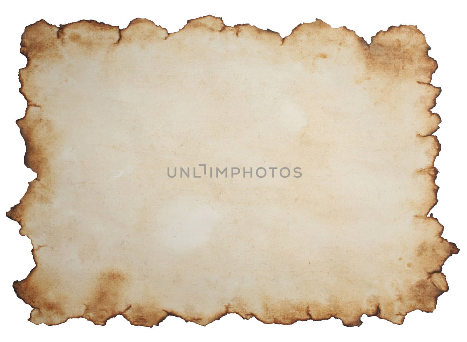 Old paper isolated on white background