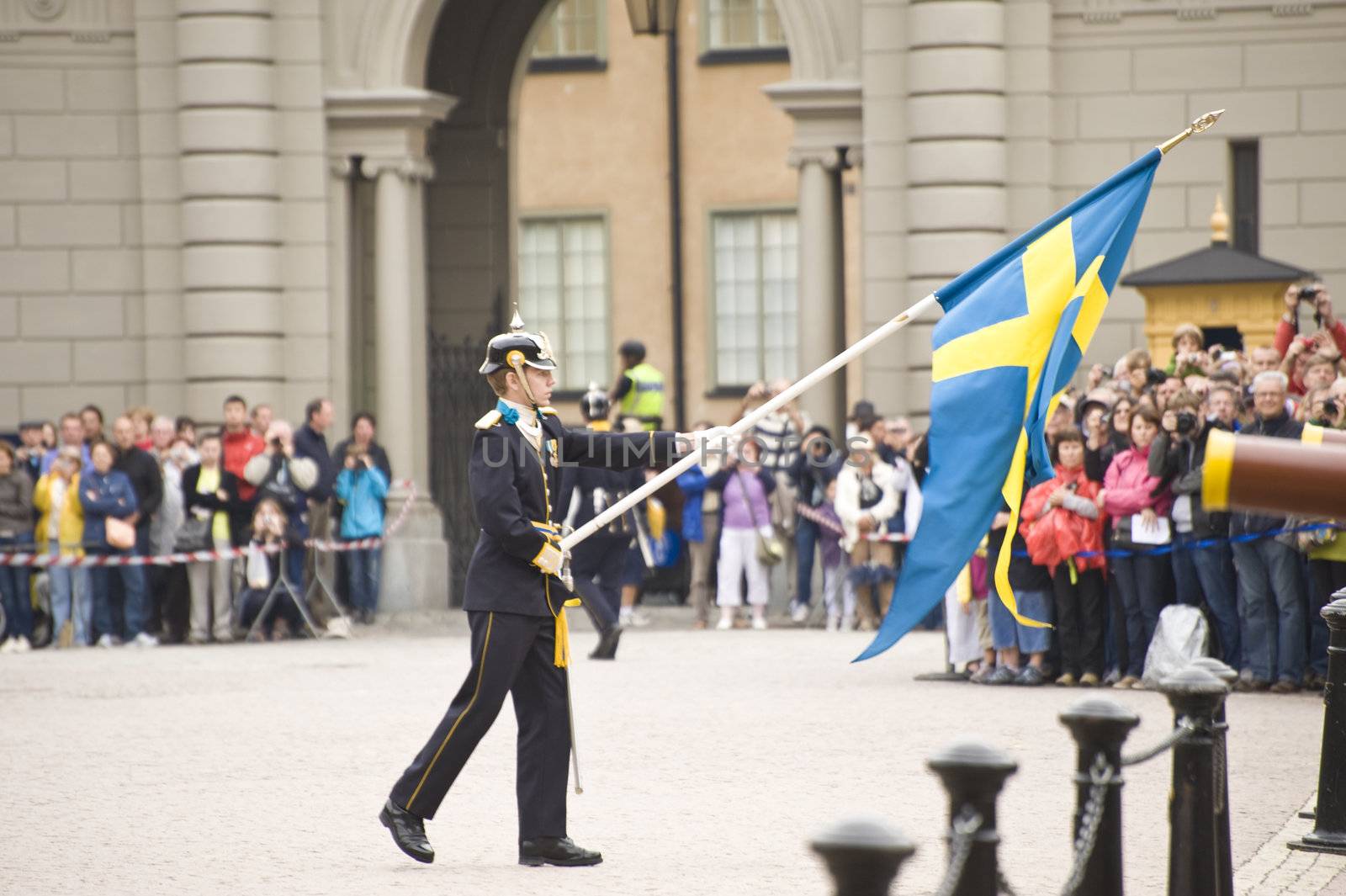 Ceremony changing of the Sweden Royal guard, taken in Stockholn on July 2011