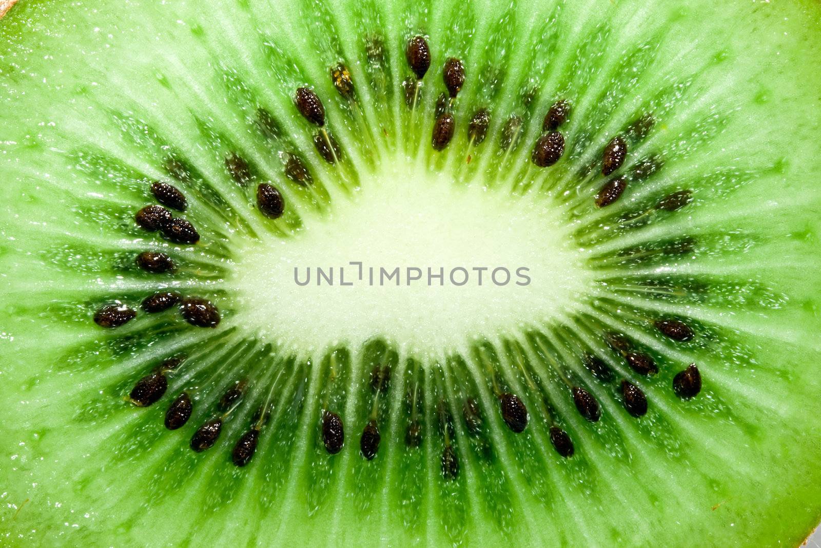 Macro photo of a fresh kiwi