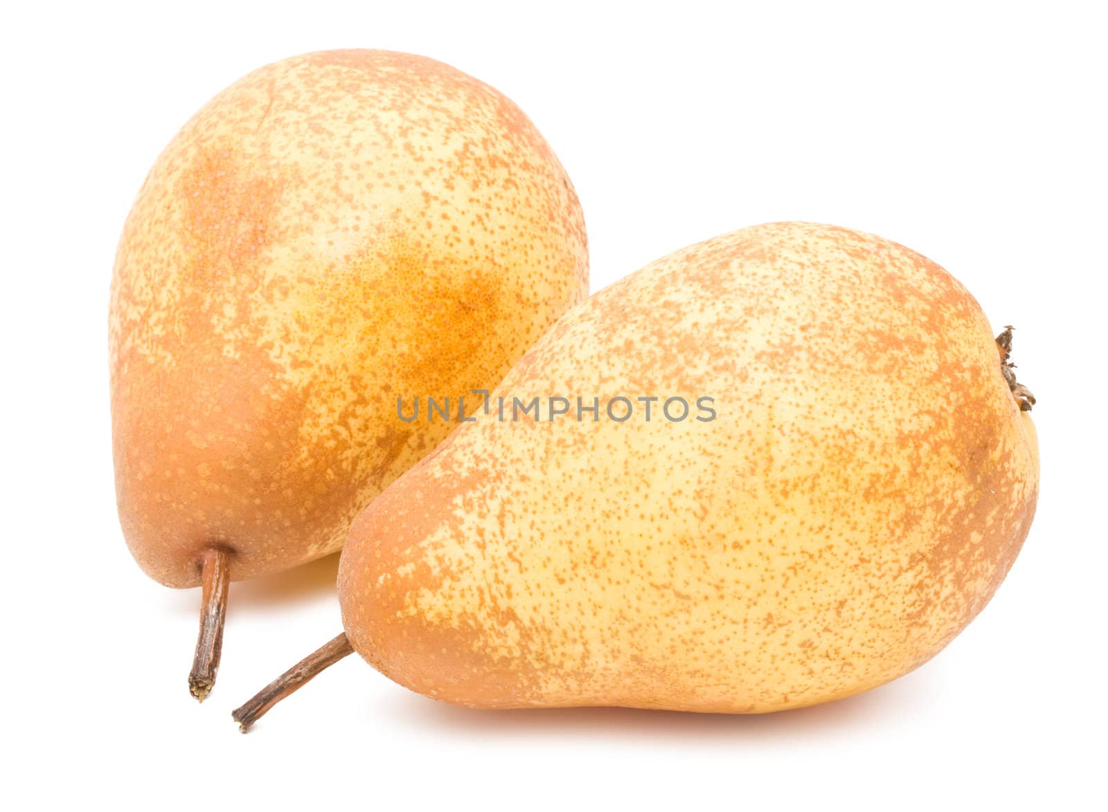 Fresh pears isolated on white background
