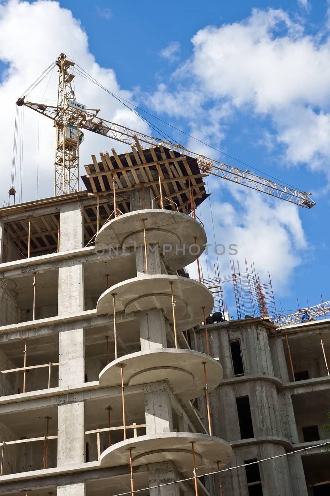 Construction site of an apartments building