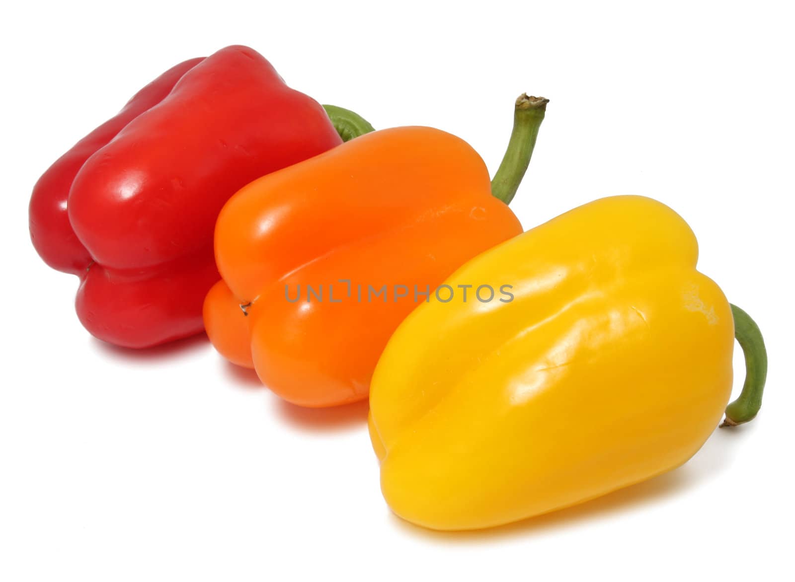 Bell peppers isolated on the white background