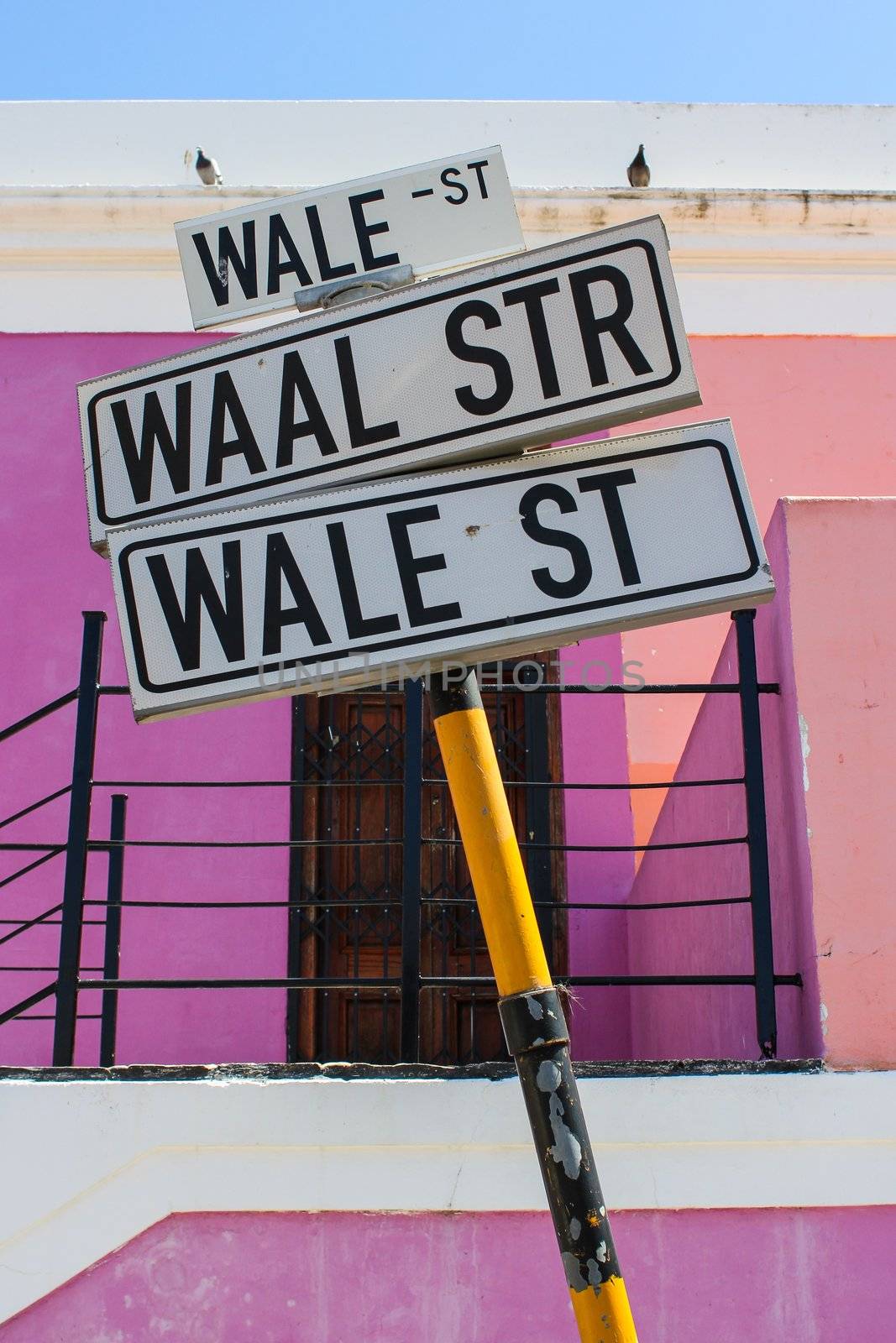 Wale street sign post in Cape Town, South Africa