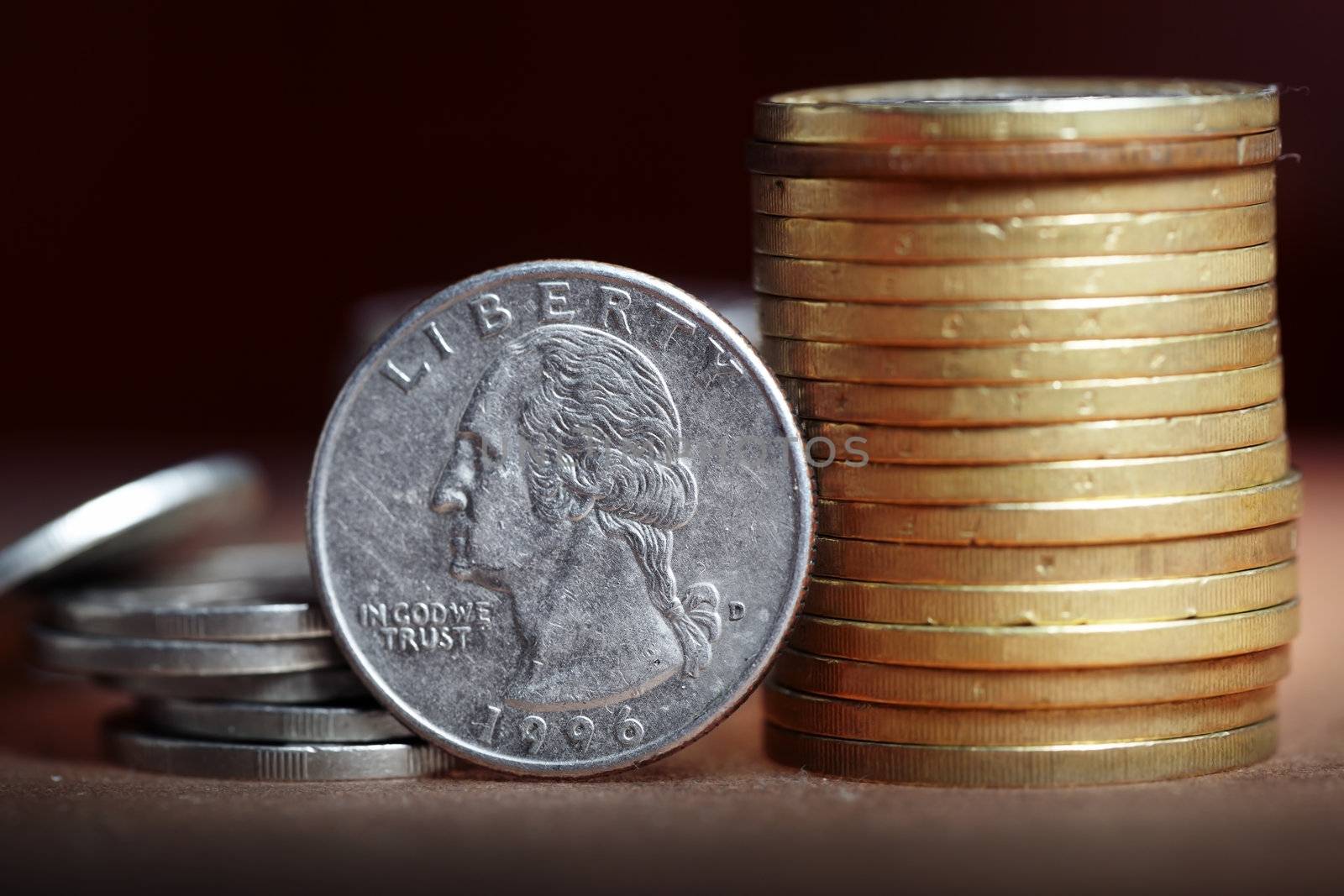Macro photo of the US dollar coin