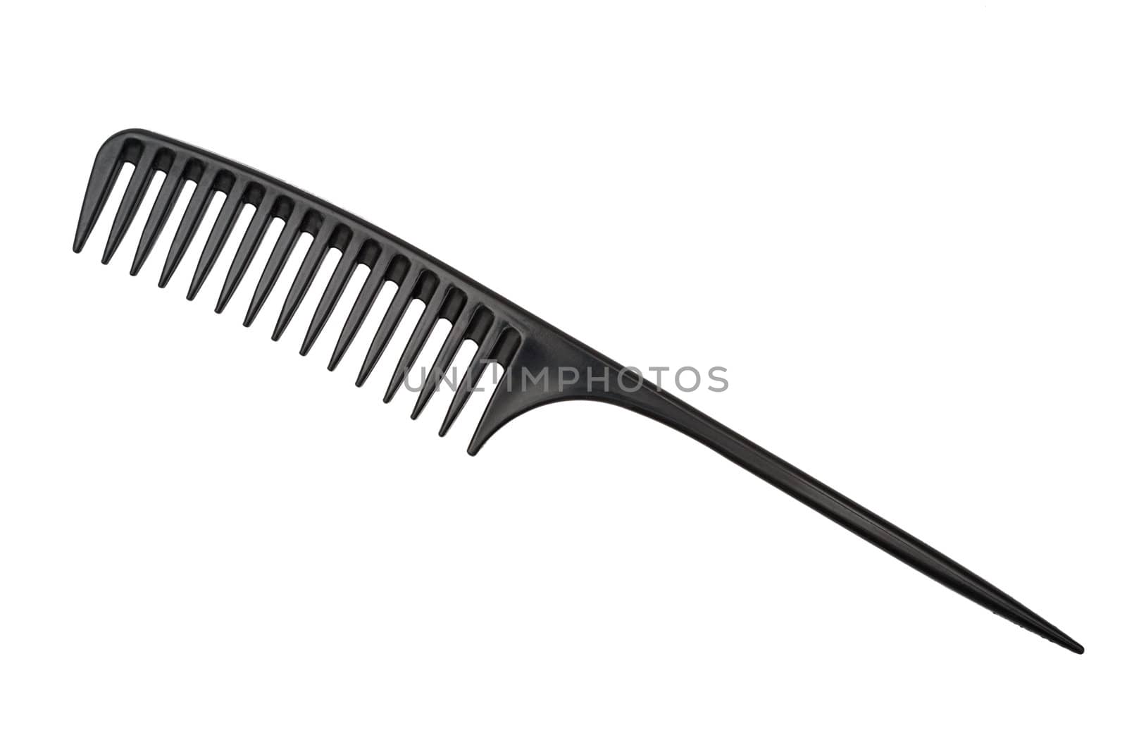 Black hairbrush it is isolated on a white background