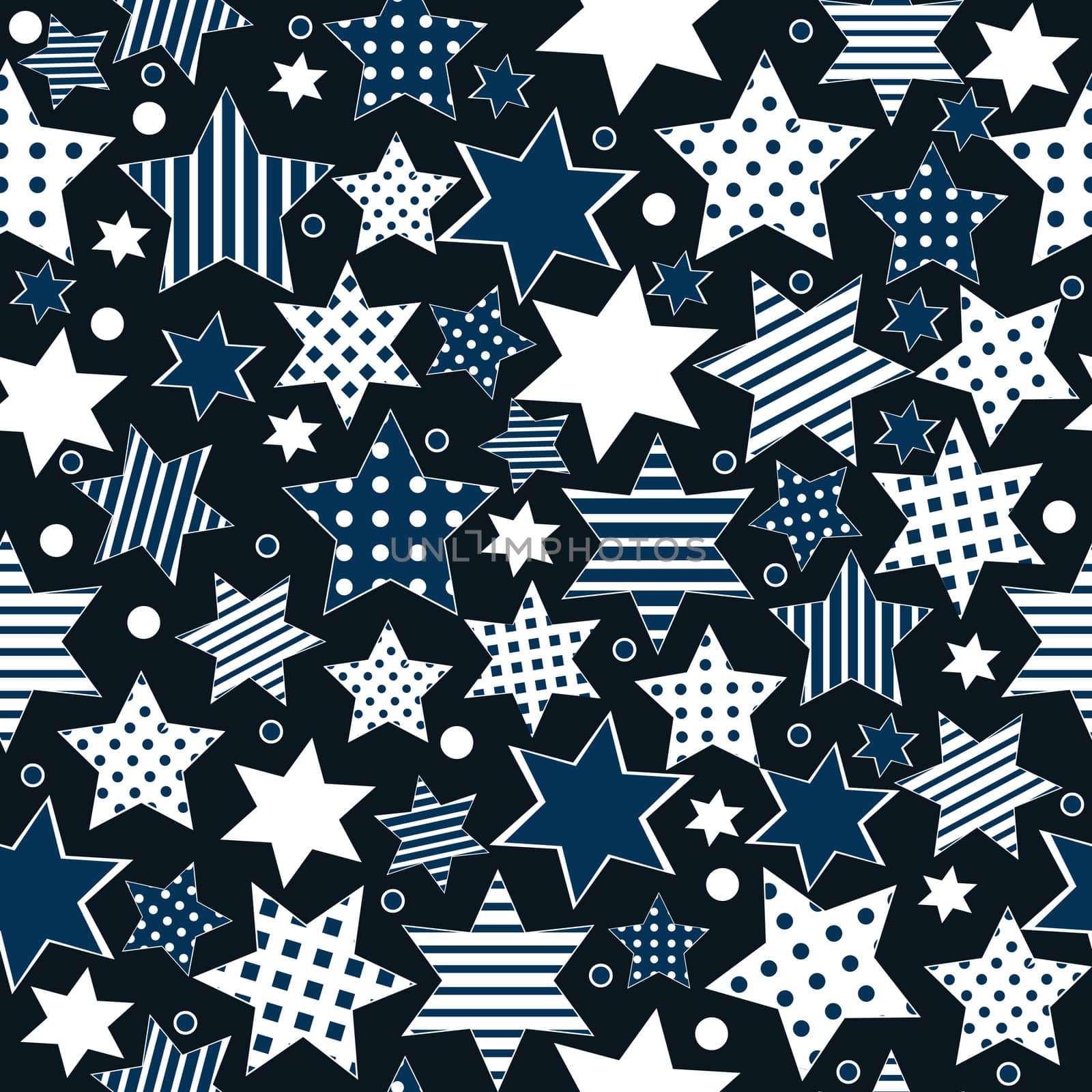 Seamless pattern background with stylized stars