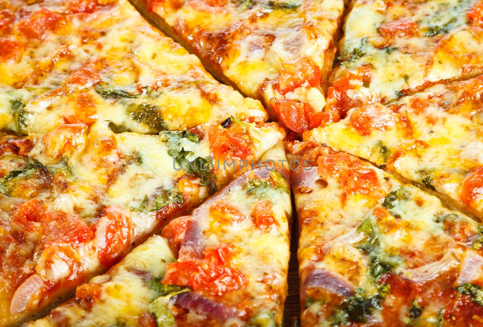 Close-up of delicious homemade pizza.