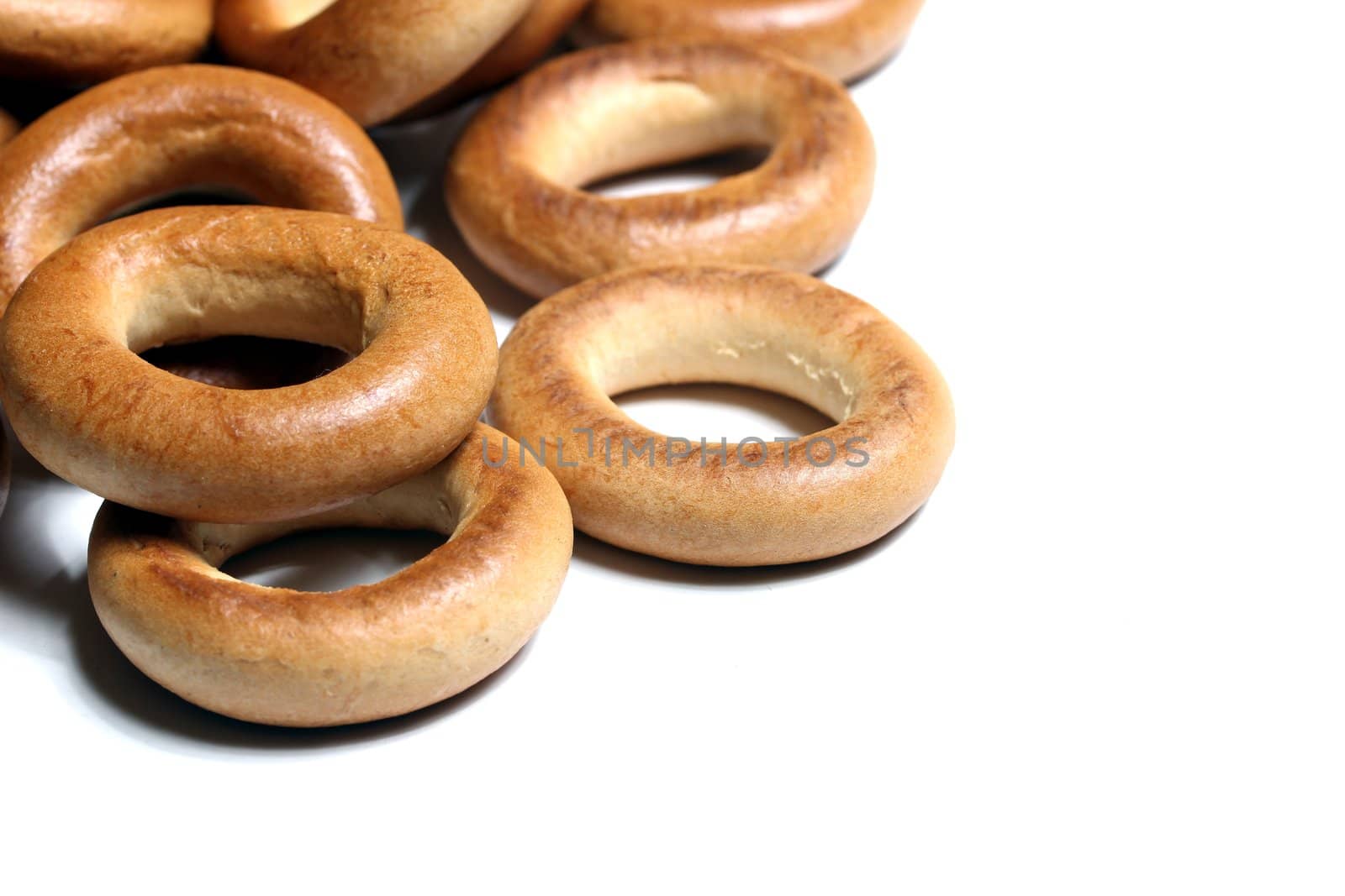 isolated pastry rings