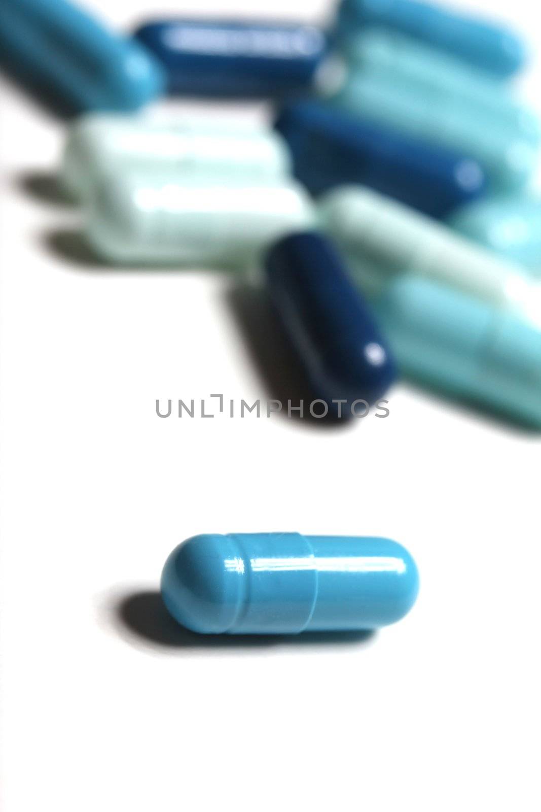 colored isolated medicinical capsules