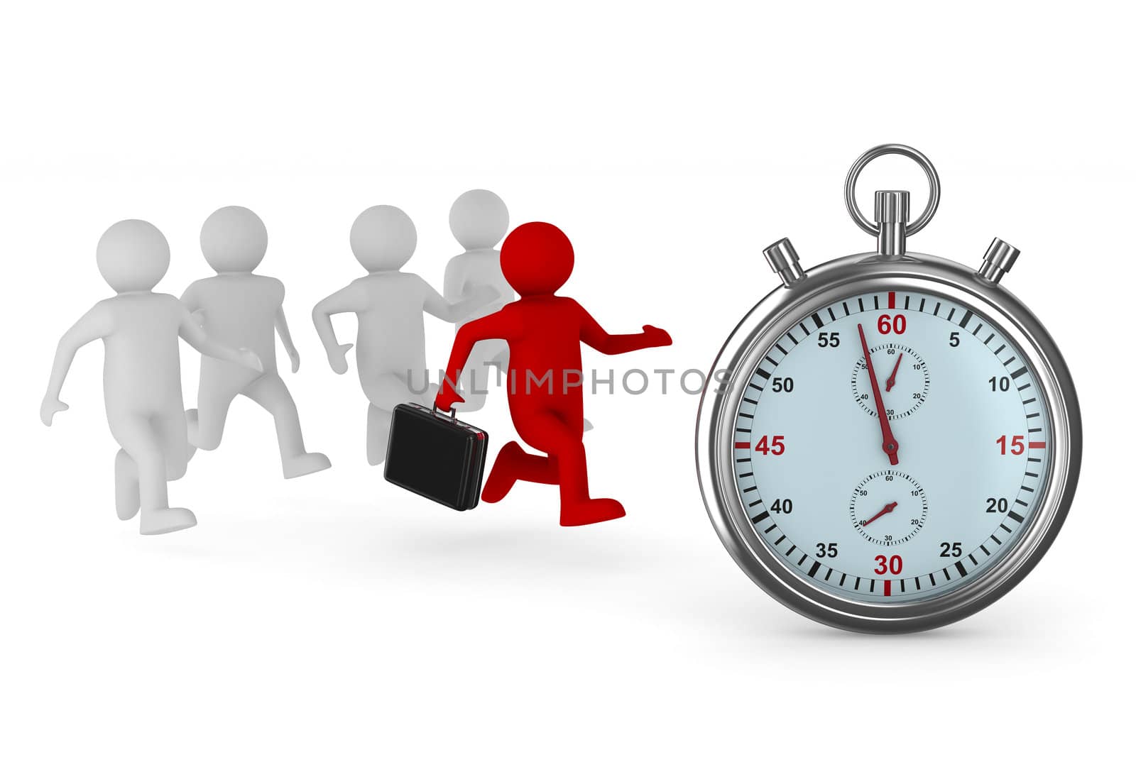 leadership concept on white background. Isolated 3D image