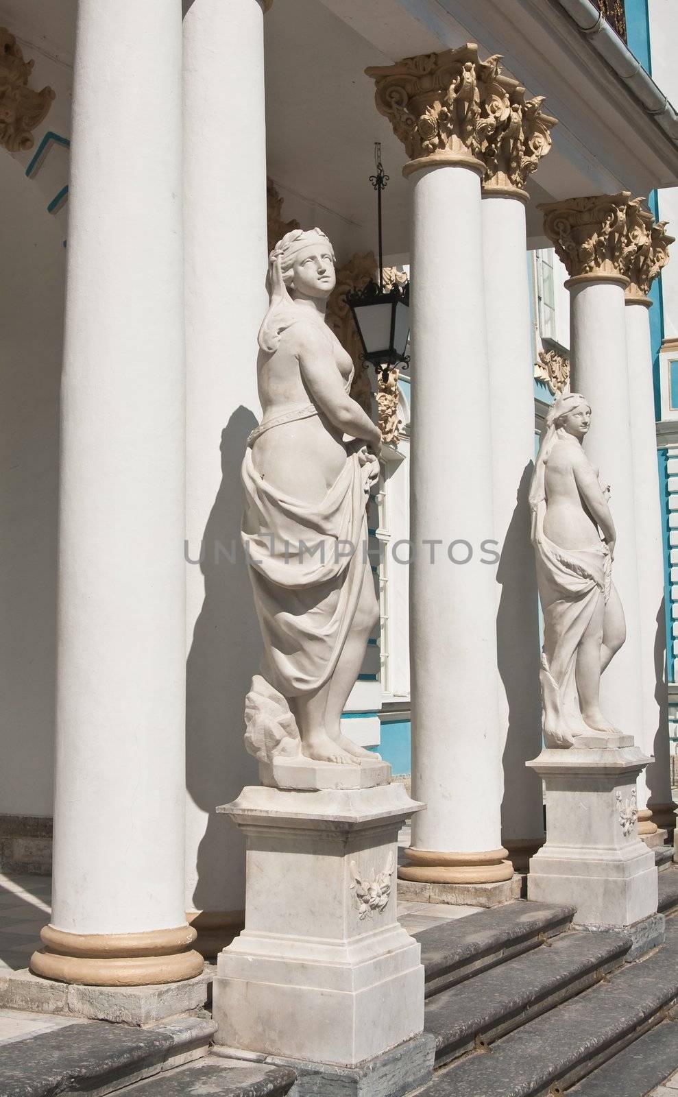 The statue in the ensemble of the Catherine Palace. St. Petersburg, Tsarskoye Selo. Russia