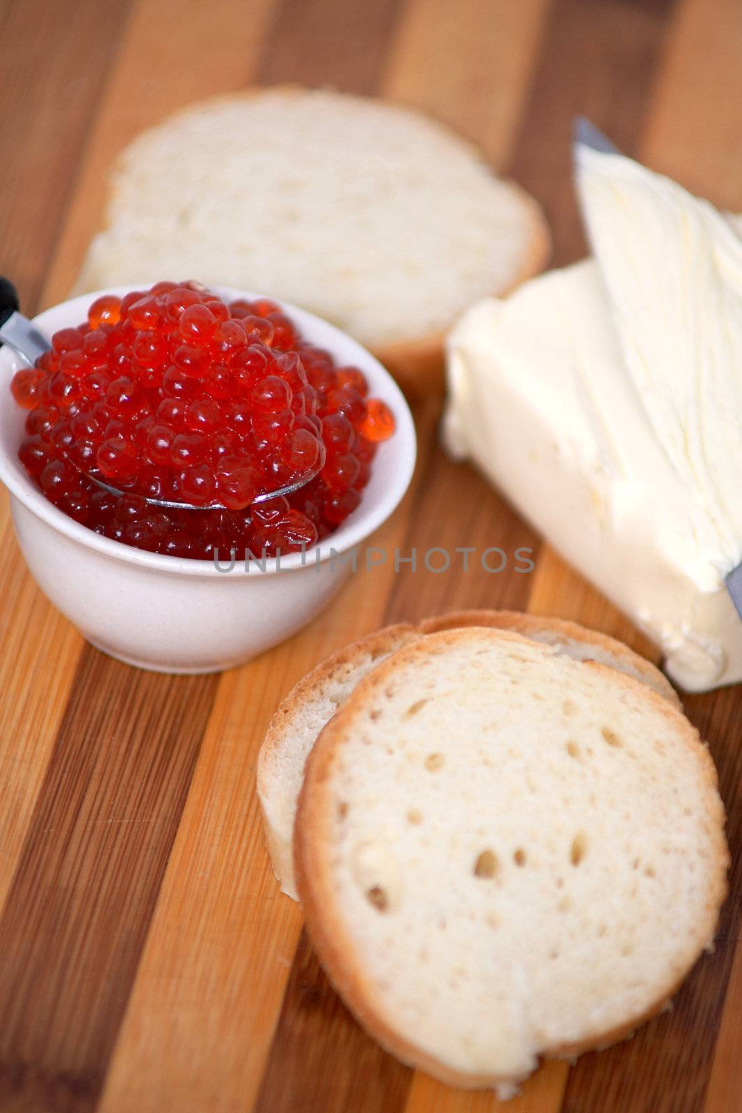 An image of bread with caviar