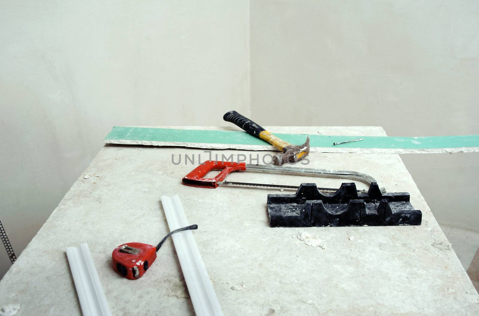 An image of instruments for repair on a table