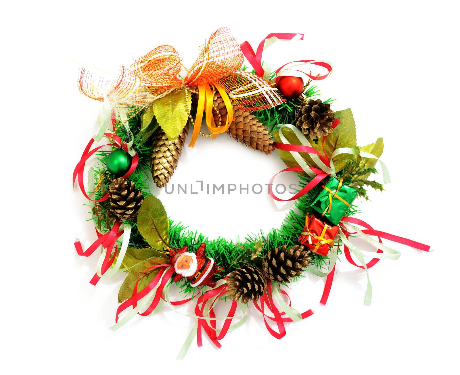 Christmas wreath on white background by velkol