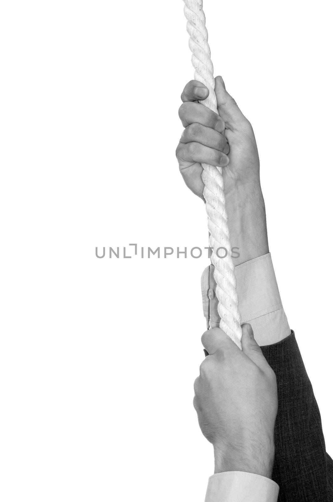 An image of hands pulling a tightrope