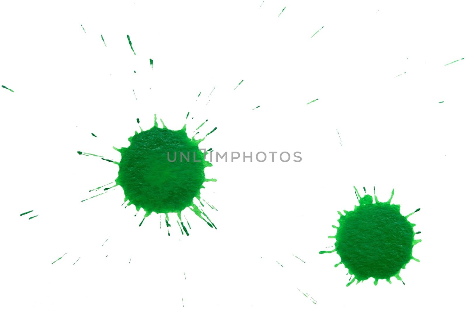 An image of green spots on white background