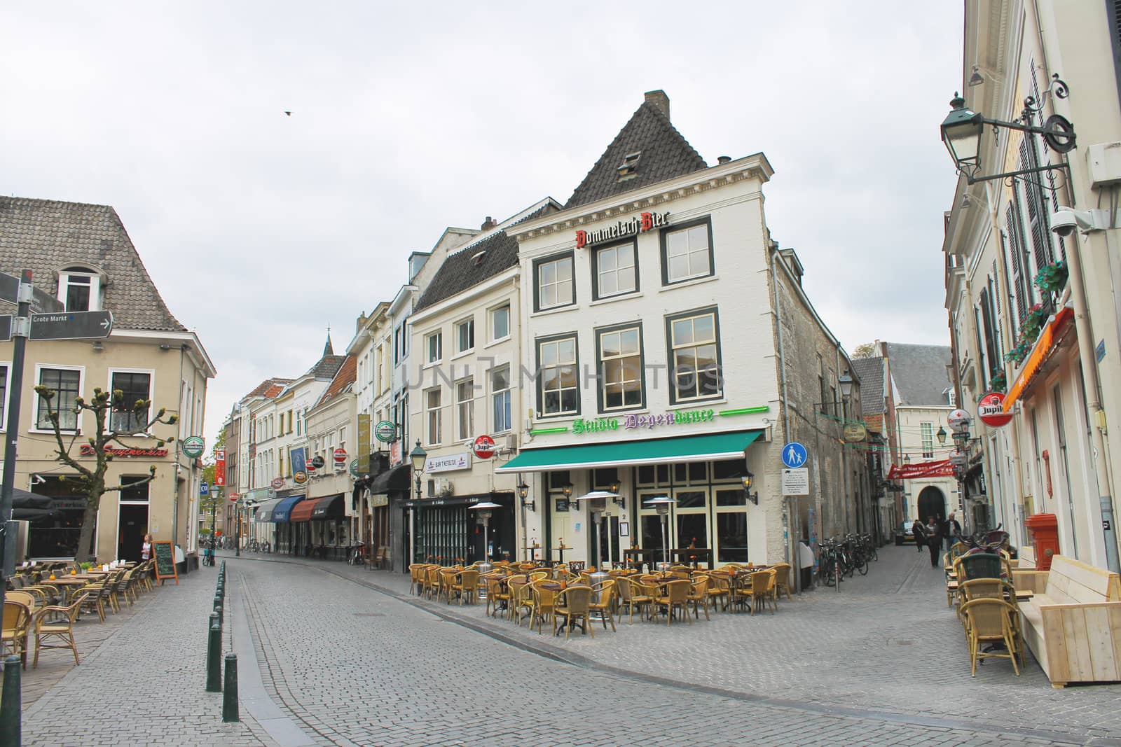 Street cafe in the Dutch city of Breda. Netherlands