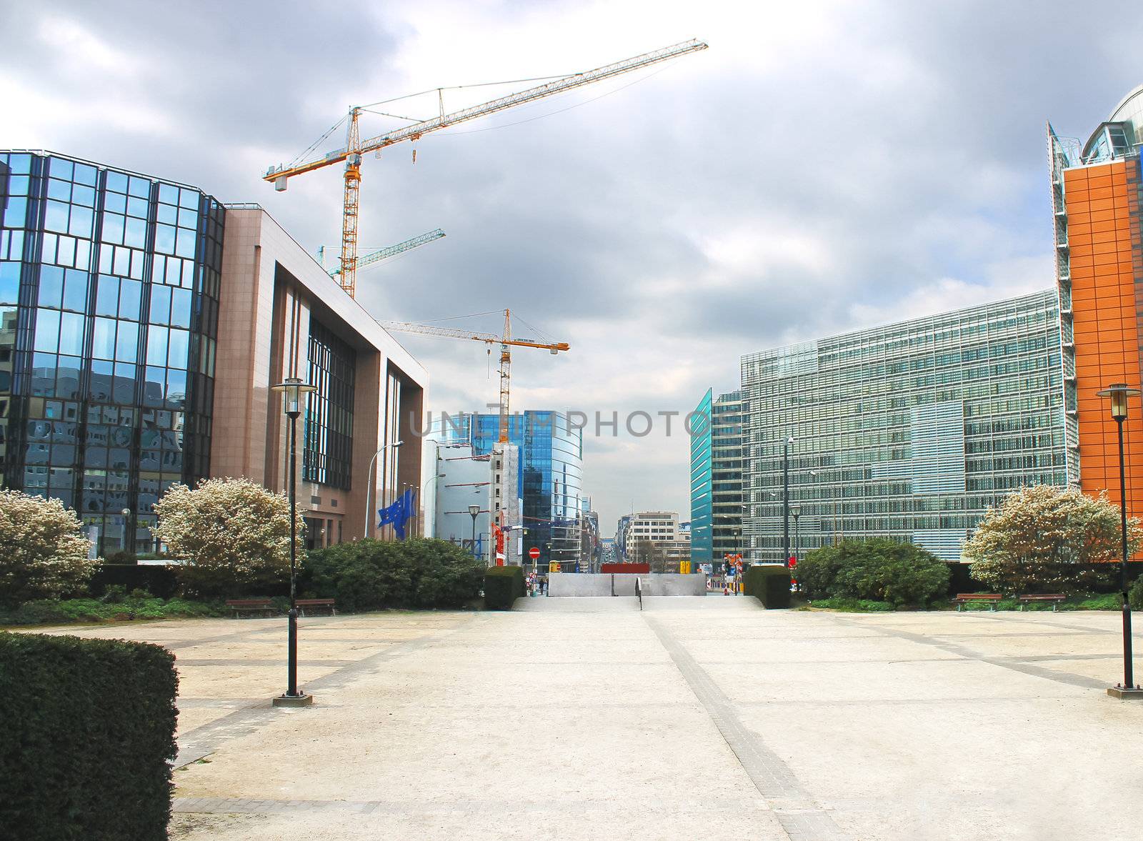 New buildings in Brussels. The European Parliament, Belgium 