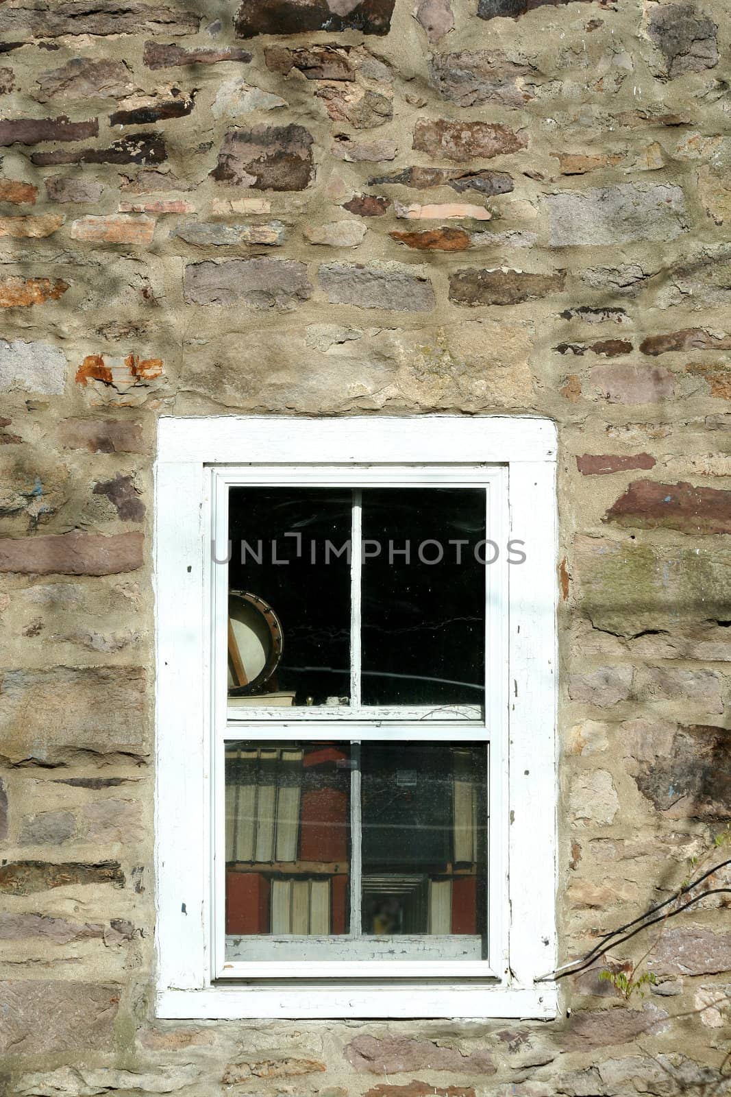 Old window with books image