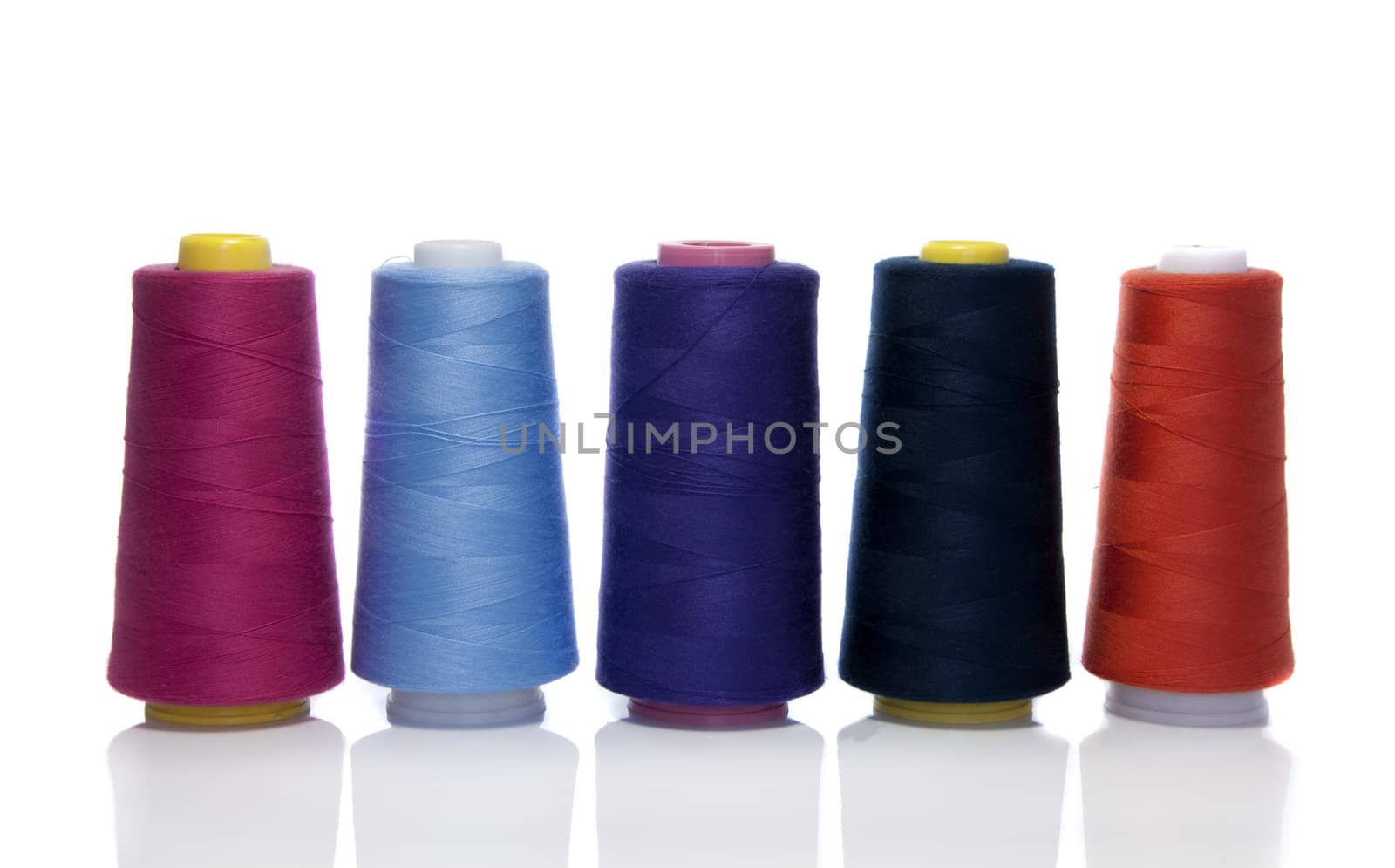 cotton in blue orange pink isolated on white