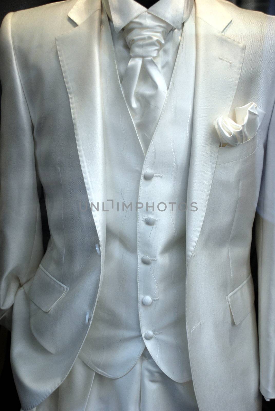 white wedding suit