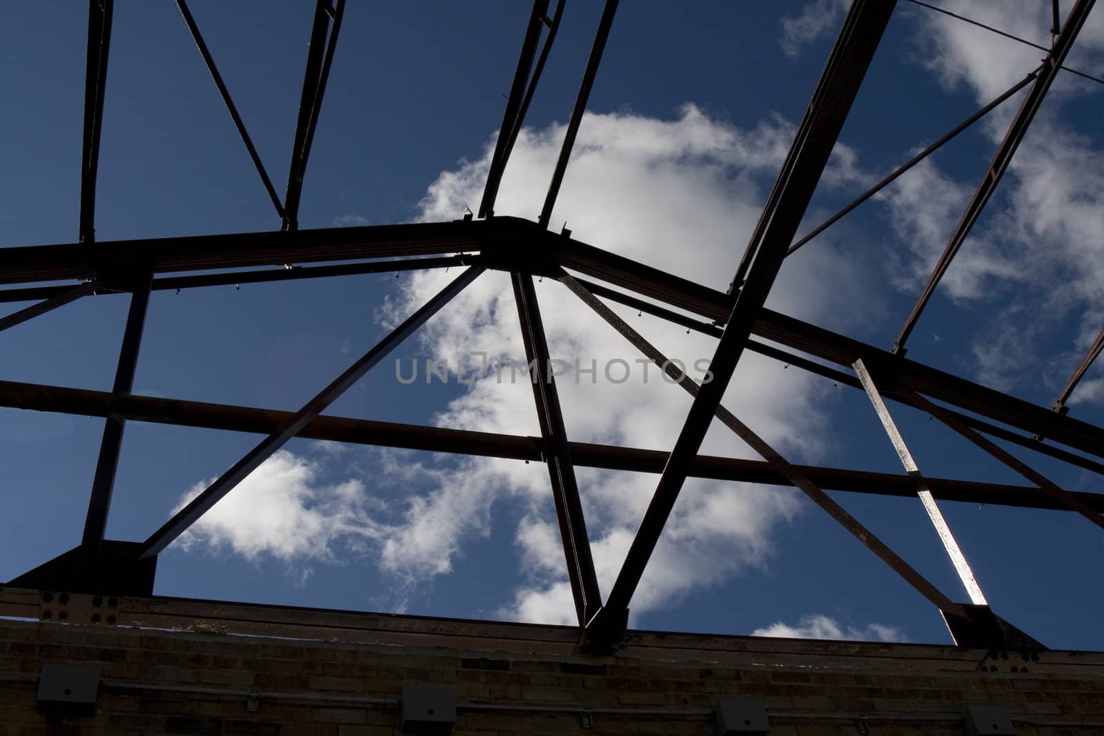 roof structure showing steels beams by njene