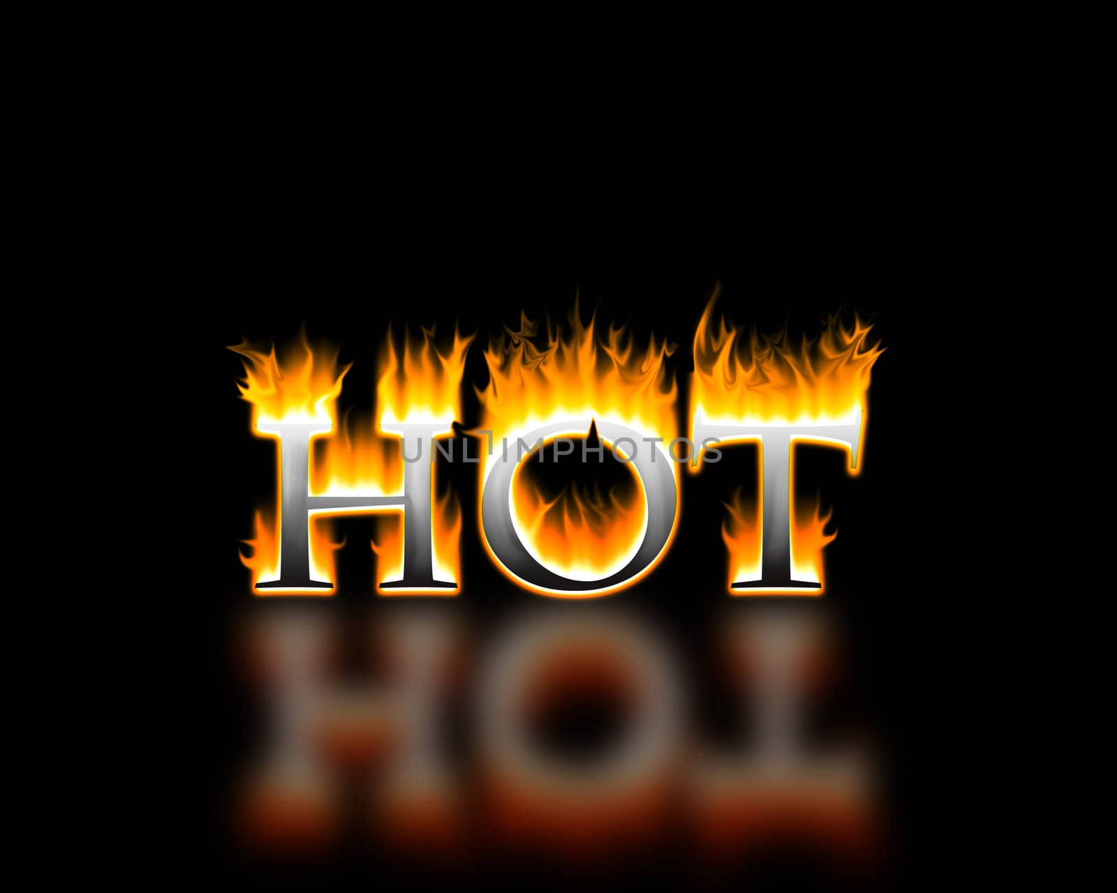 hot in flaming letters by njene