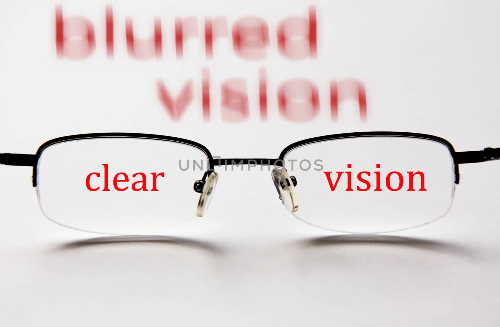 blurred vision and clear vision with eyeglasses concept to test your eyesight