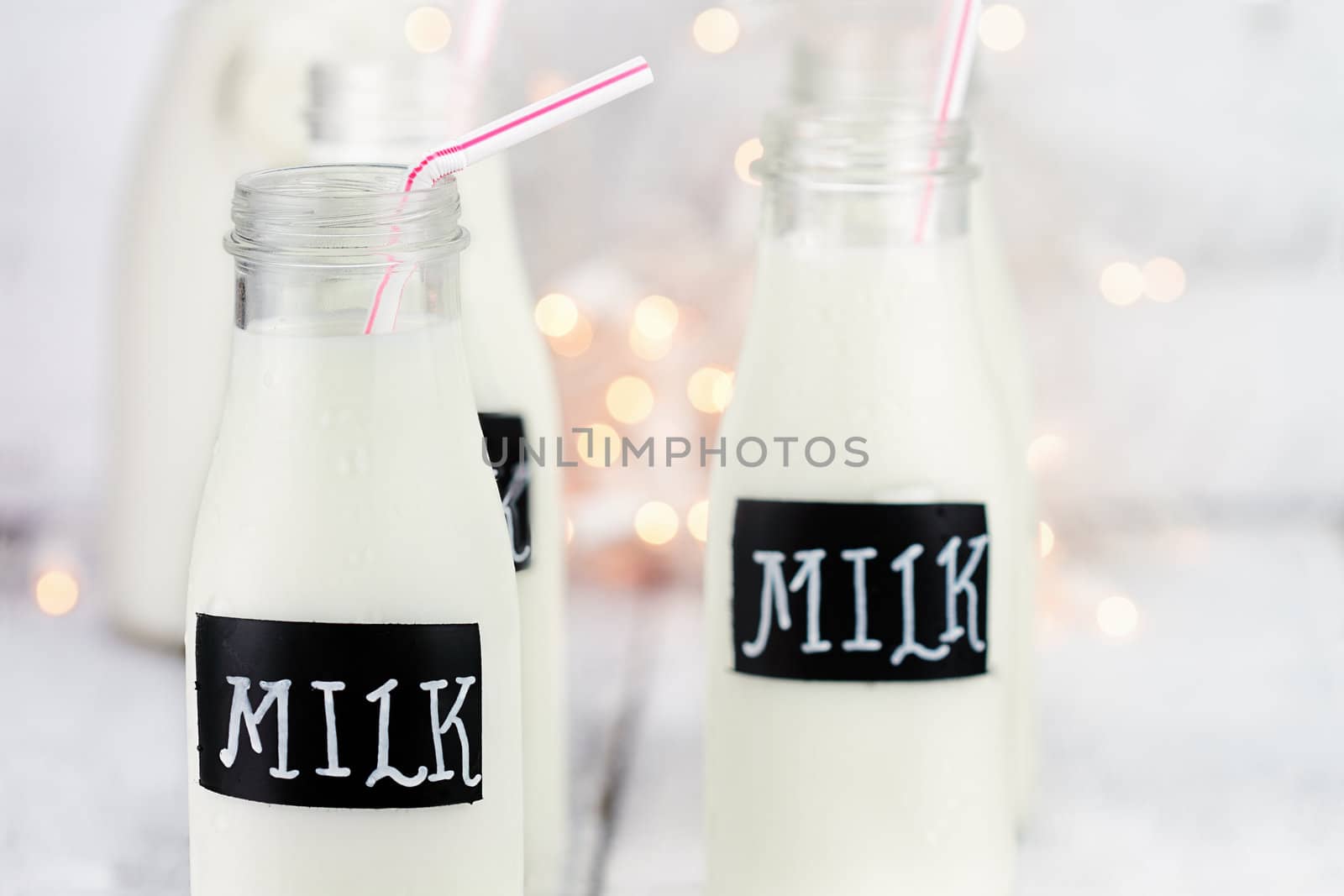 Glass Bottles of Milk by StephanieFrey