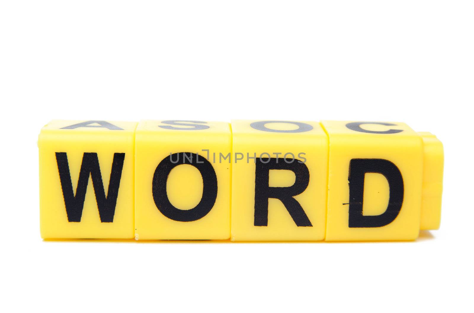 An image of yellow blocks with word ''word'' on them