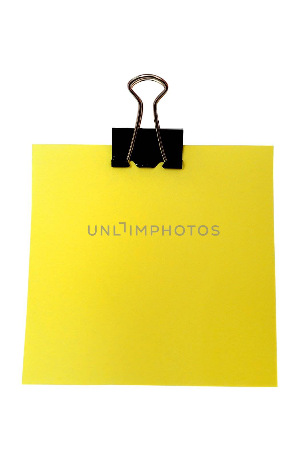 An image of yellow sticky note on white