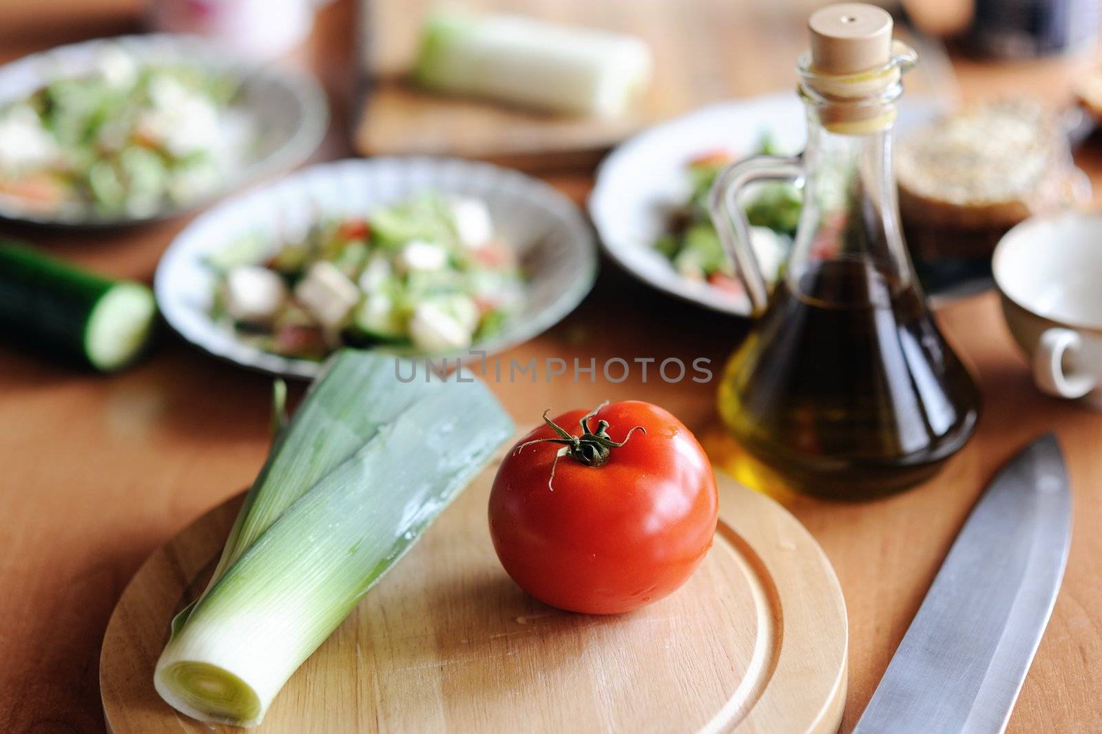 An image of healthy food on a wooden board