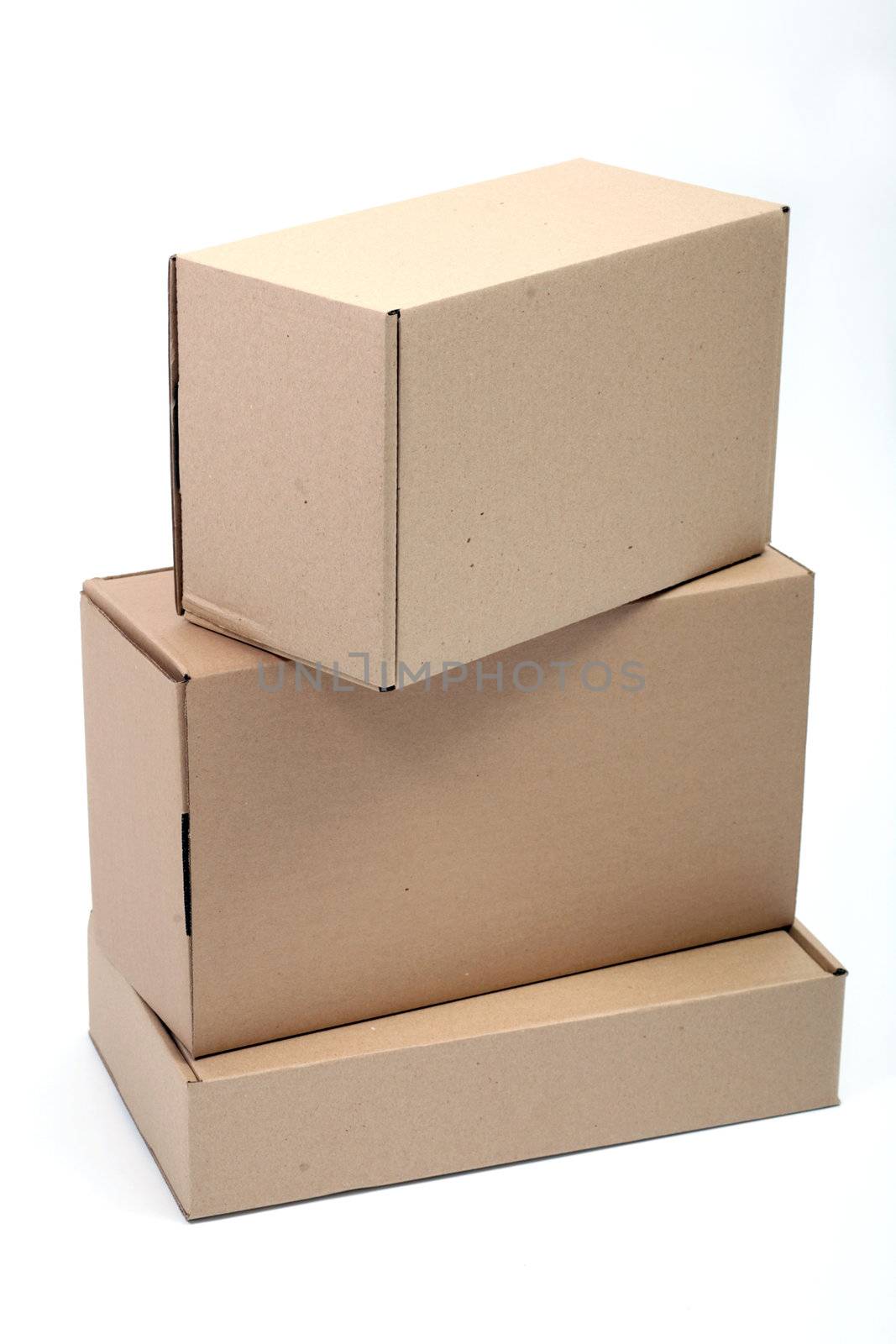 An image of three brown cardboard boxes