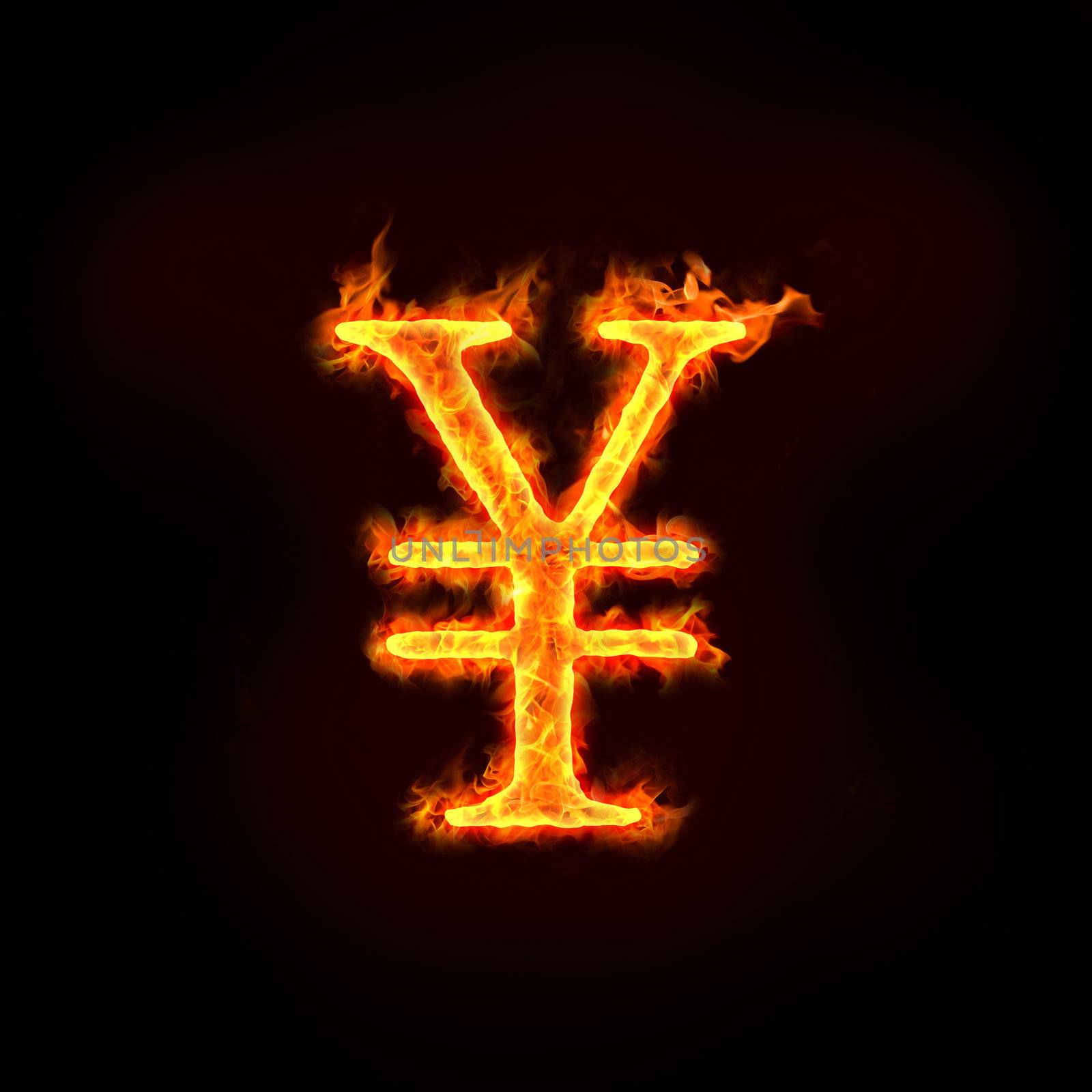 Japanese yen or chinese yuan sign in flames, check my profile for fire series.