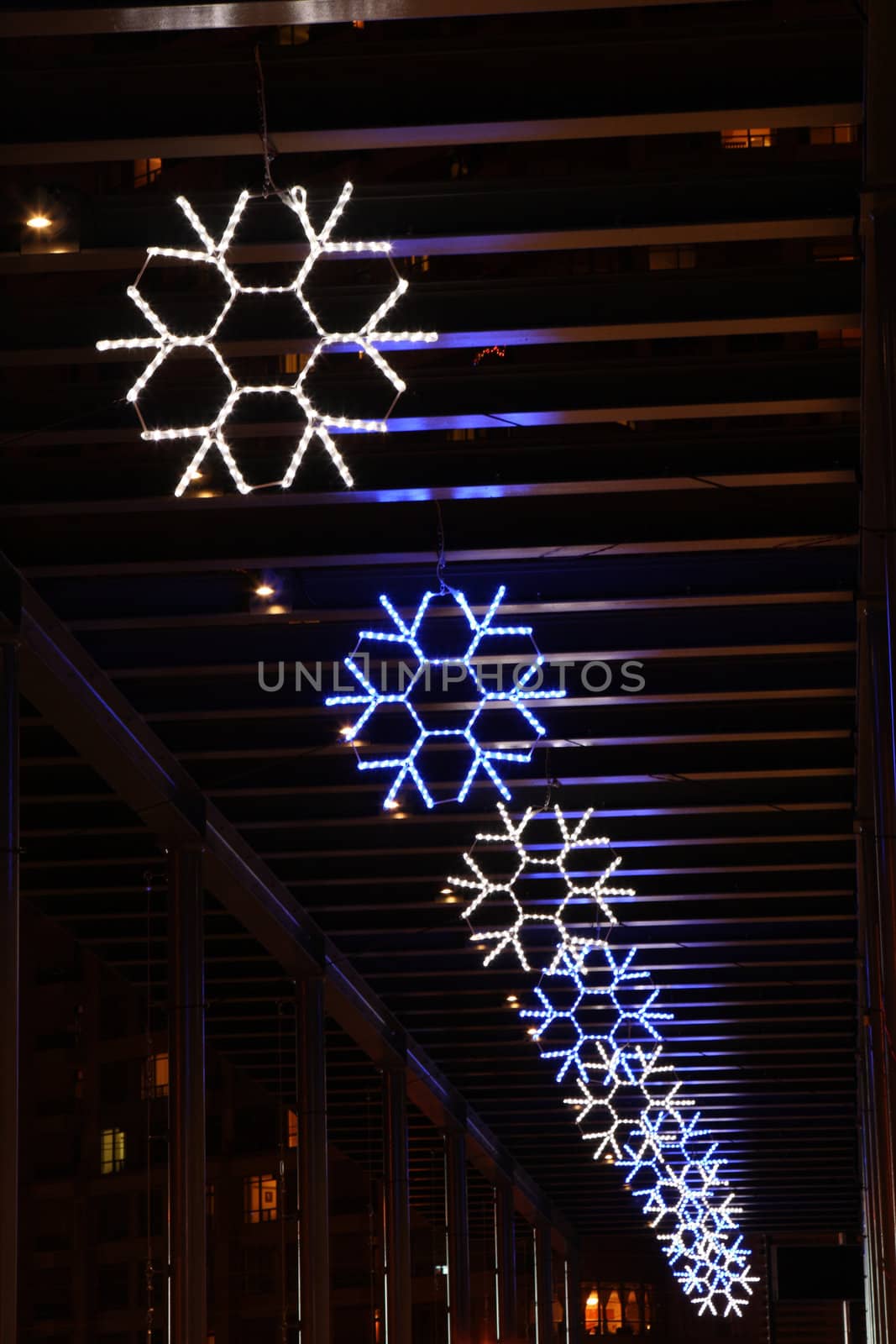 decorative snowflake lights during christmas time led