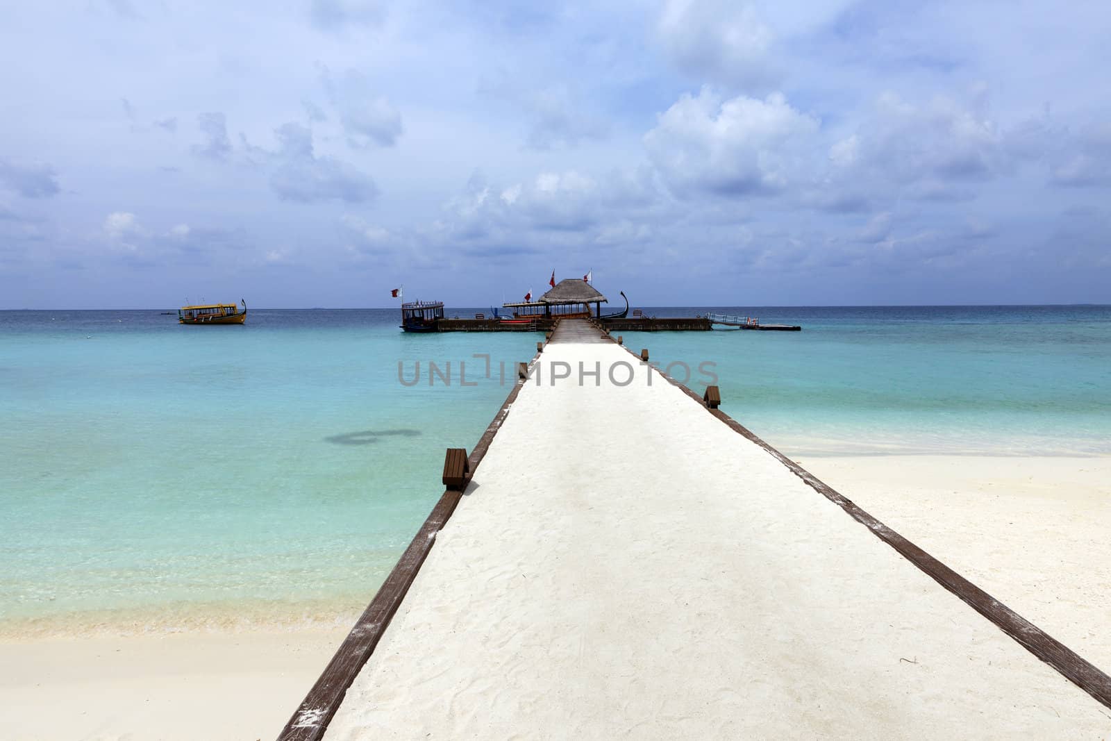 Pathway to a holiday resorts docking area