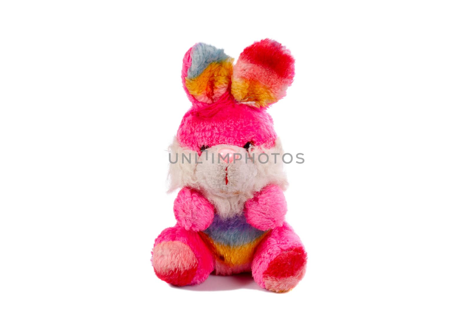 old soft toy on a white background