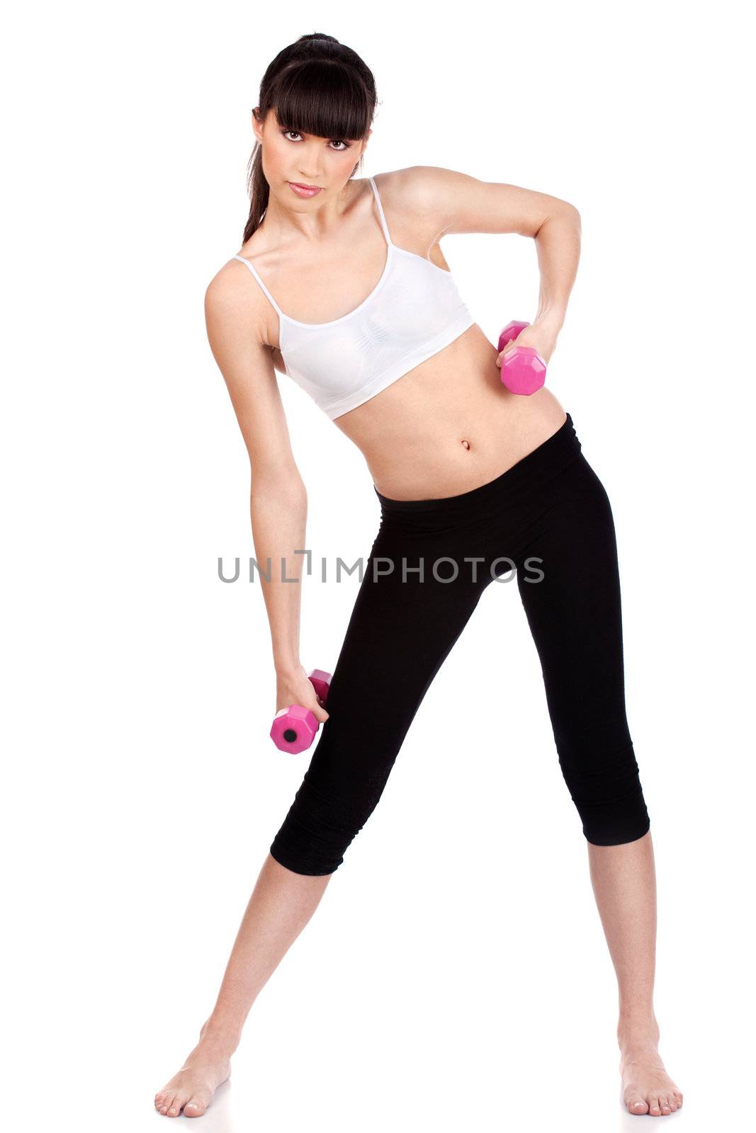 woman doing fitness exercises by imarin