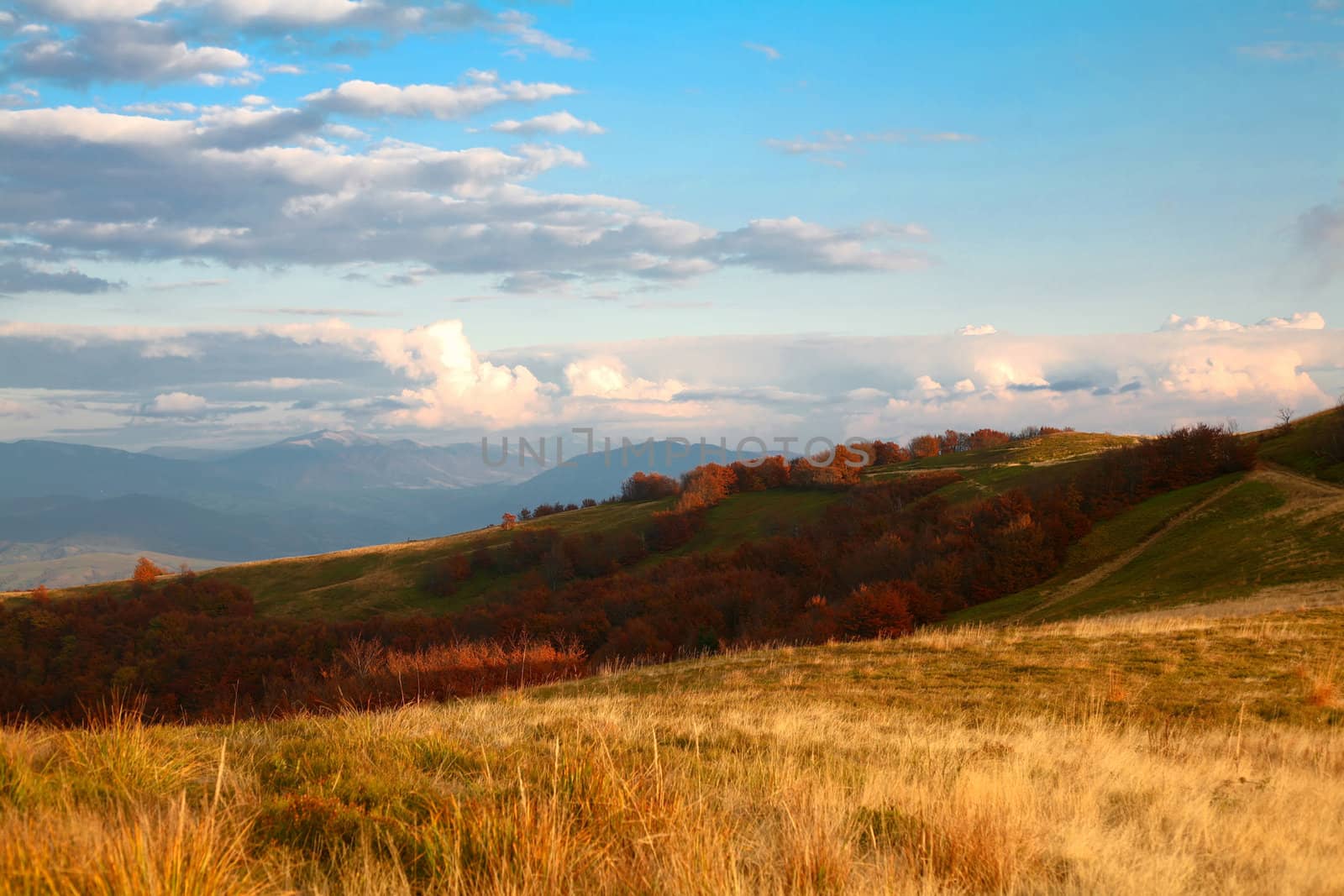 Autumn theme: an image of mountains under clouds