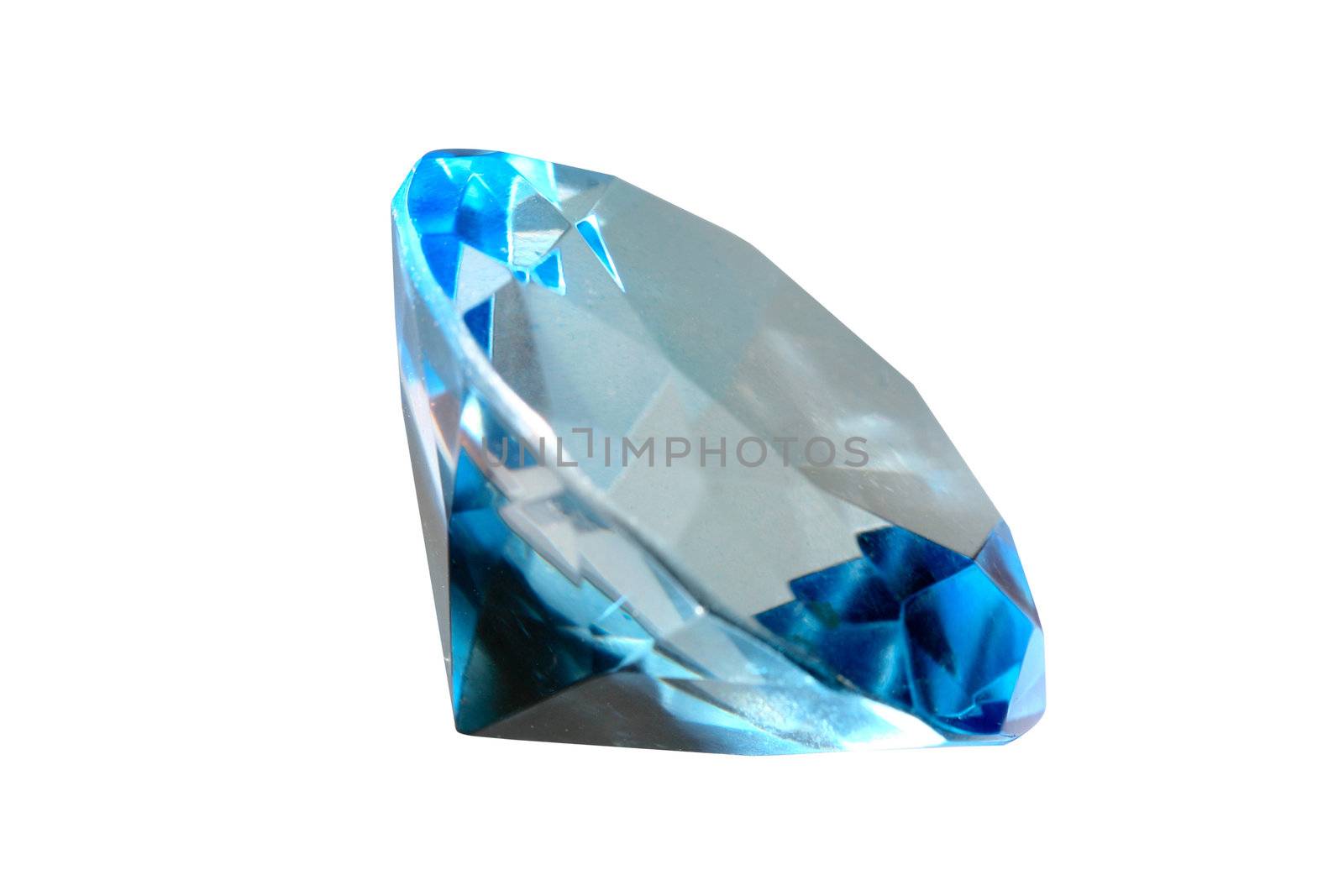 An image of blue crystal isolated on white
