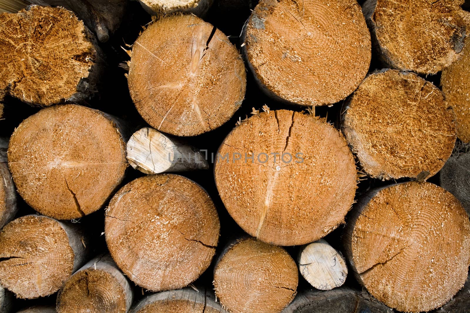 Stock photo: an image of a background of brown logs