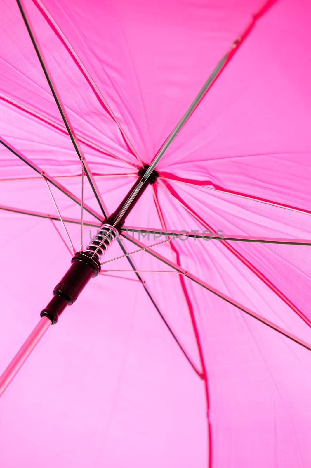 Open Pink Umbrella Apparatus Closeup by pixelsnap