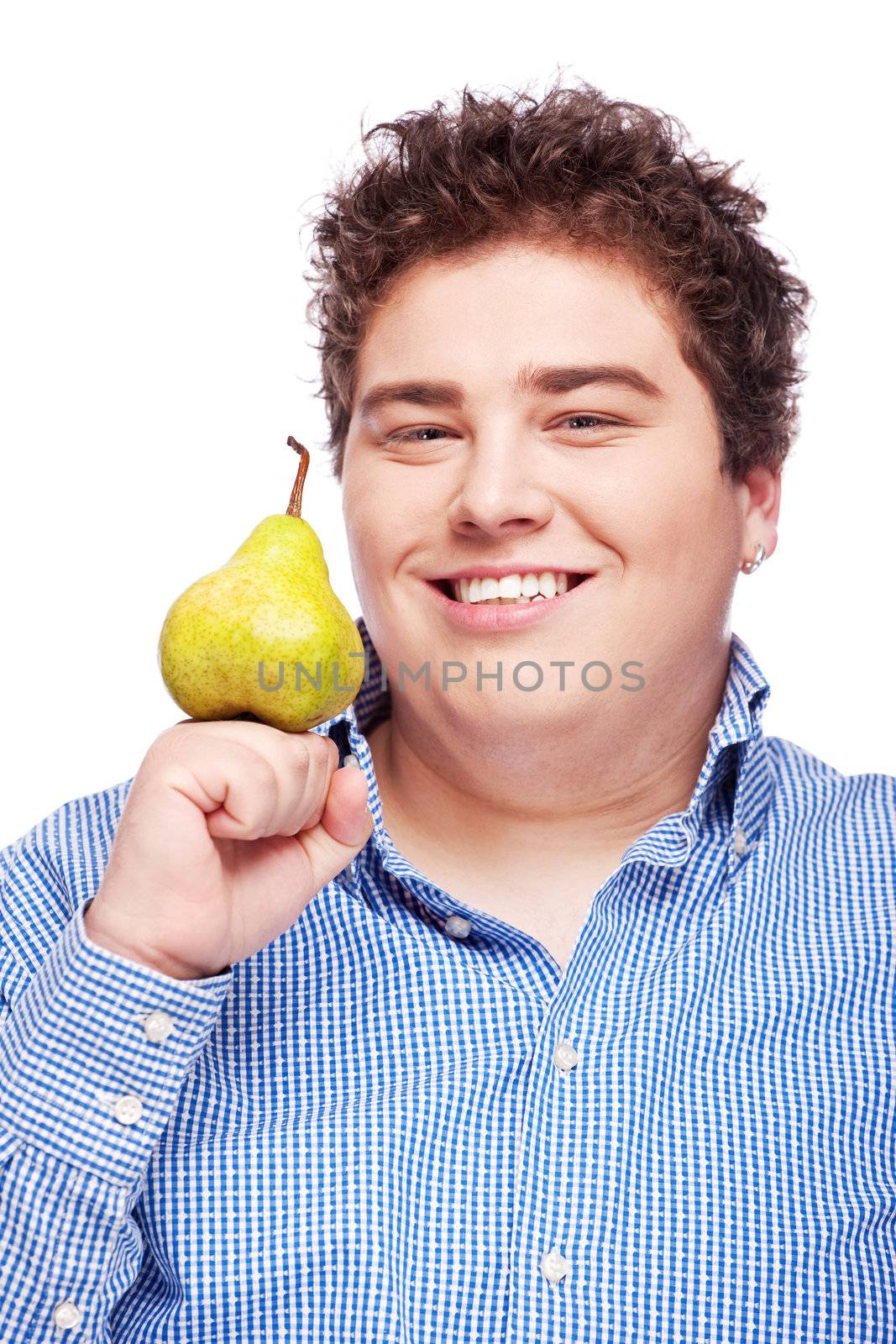Chubby boy and pear by imarin