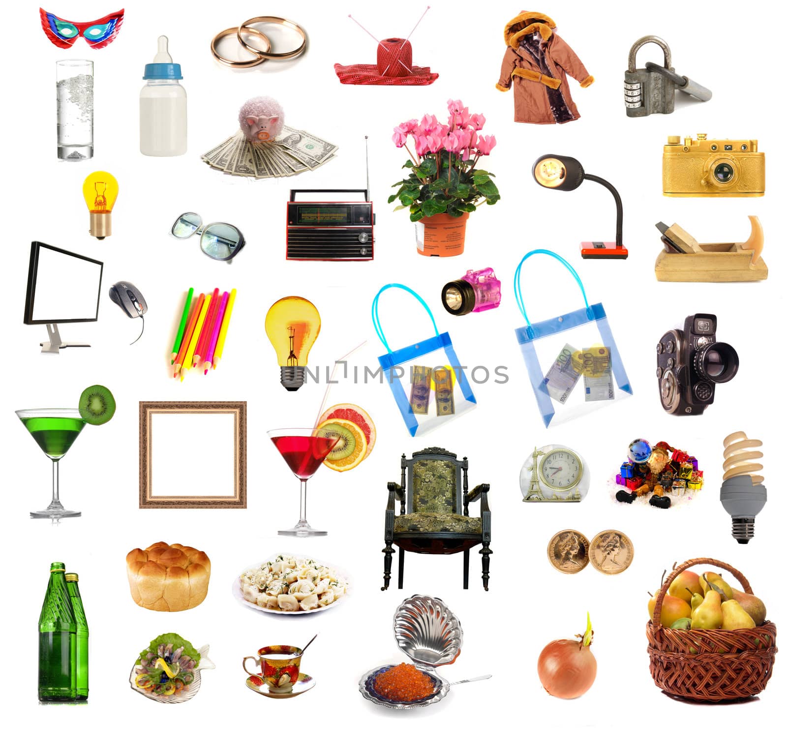 House things on a white background
