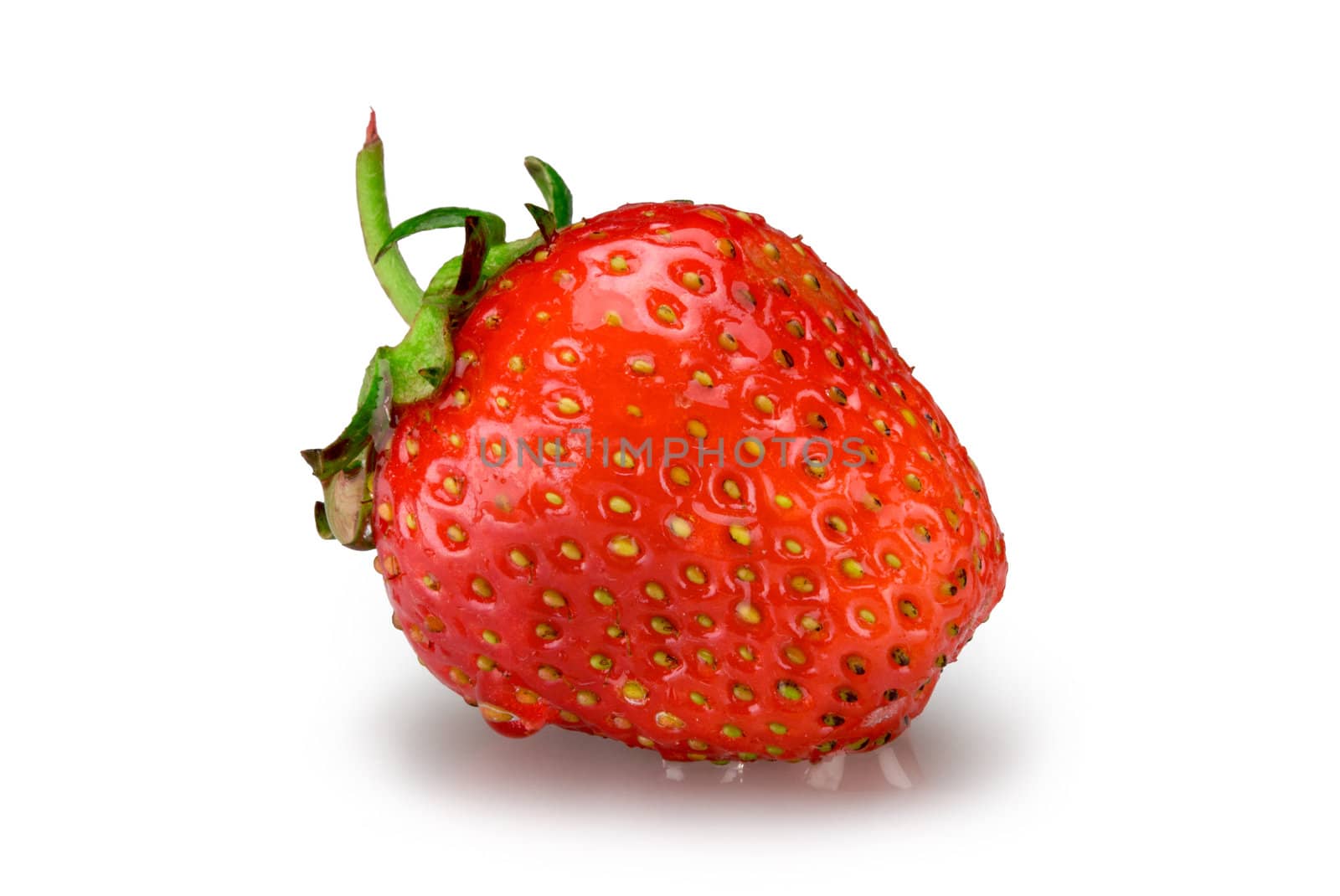 Red strawberry, isolated with clipping path on a white background