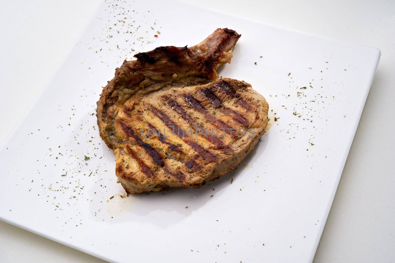 Chicken Steak served on white plate