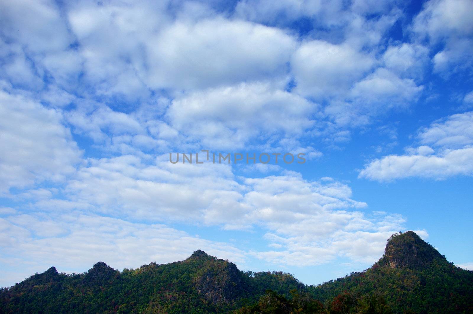 Nice cloudy sky with mountain in Chiang Rai, North of Thailand