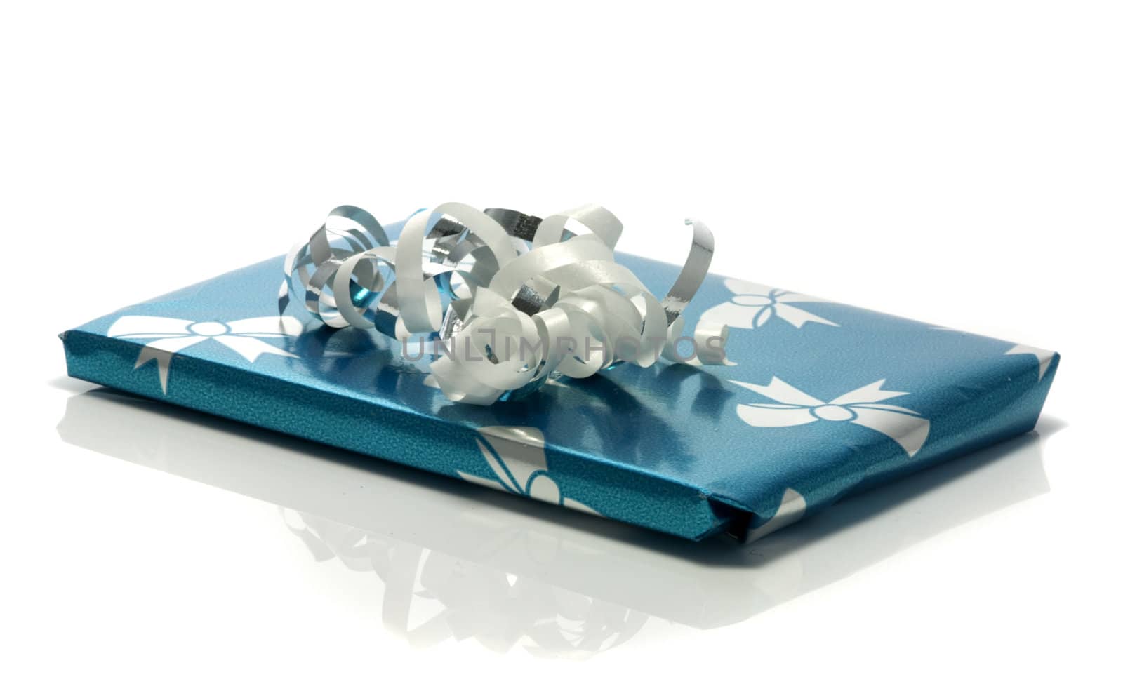 blue present isolated on white